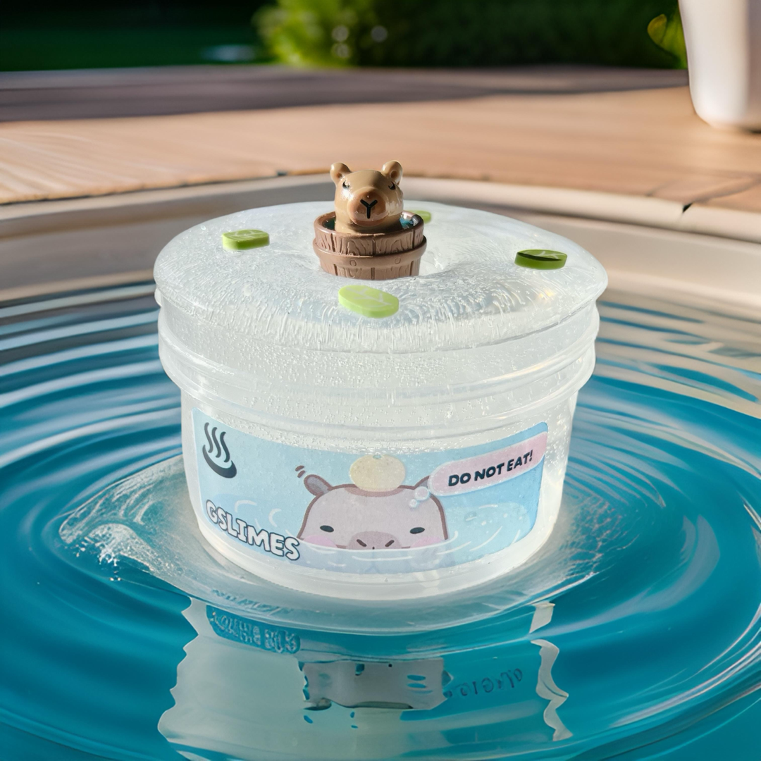 Clear Glossy Medium Thick Slime Capybara Onsen