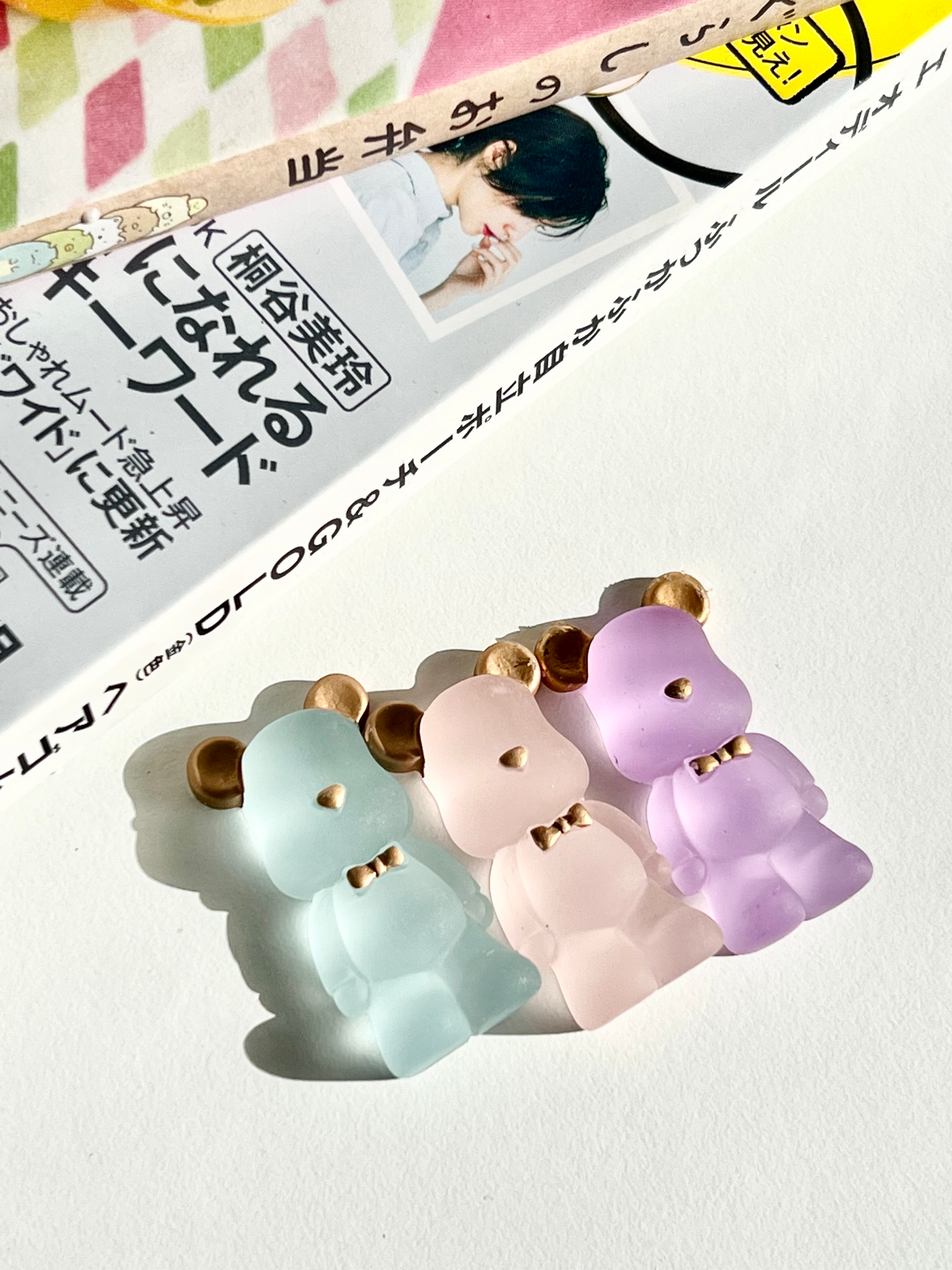 Frosted Bear Charms Collectables or Hair Accessories