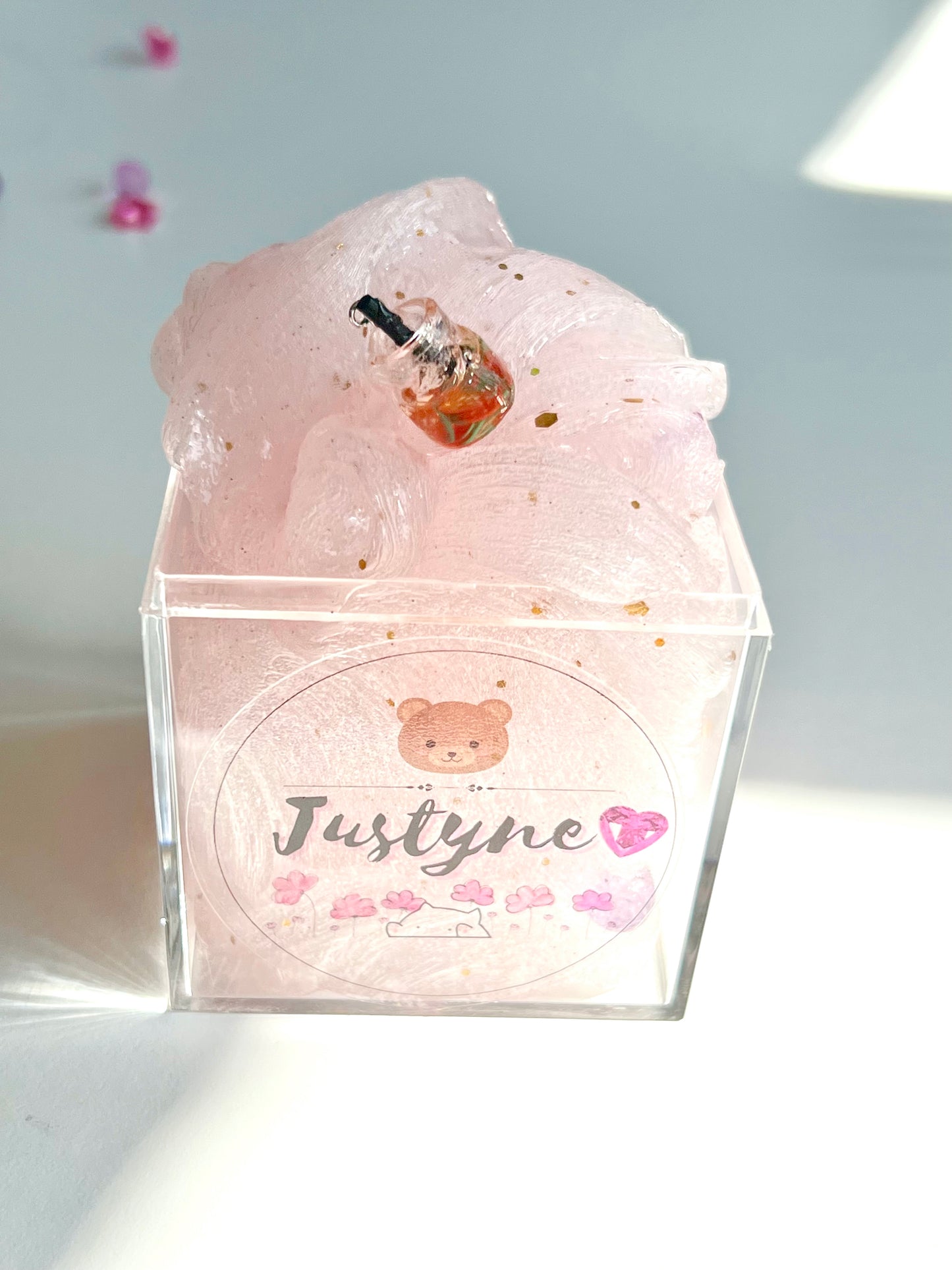 Dazzling Justyne Soft Thick Clear Slime Cube