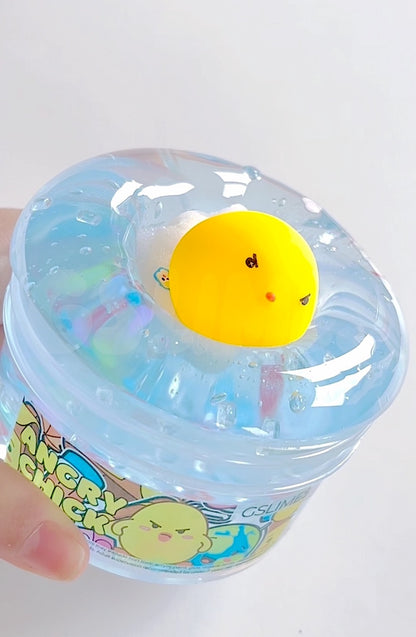 Blue Clear Slime Angy Chick