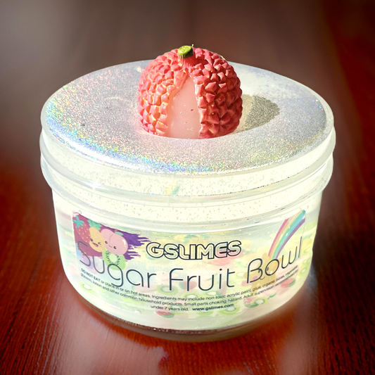 Thick Clear Slime  Sugar Fruit Bowl With Holographic Top